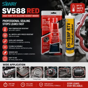High Temperature RTV Silicone Gasket Maker 85g Red Black Grey Engine Sealant Adhesive for Automotive