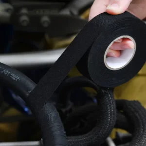 High Temperature Resistant PET Flannel Fabric Tape Self-Adhesive Wiring Harness Wrap for Auto Engine Electrical Repair