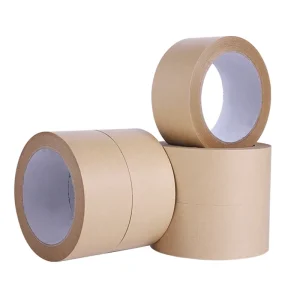 Hot Melt Glue Water Activated Rubber Waterproof Single Sided Self Adhesive Kraft Paper Tape for Carton Sealing