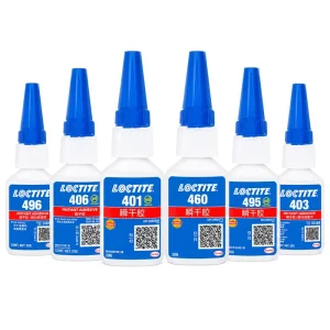 Instant Cyanoacrylate Adhesive 401, 406, 460, 495, 496, and 403 for Metal, Plastic, Rubber, and Porous Materials