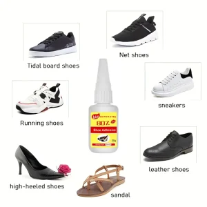 Instant Dry Super Glue for Shoes Cyanoacrylate Adhesive Attaches to Rubber Plastic & Acrylic Mainly for Shoe Materials