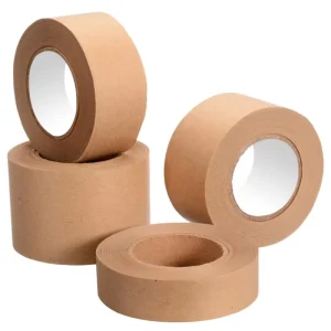 Kraft Paper Gummed Tape Hot Melt Rubber Adhesive Waterproof Single Sided Carton Sealing Packaging