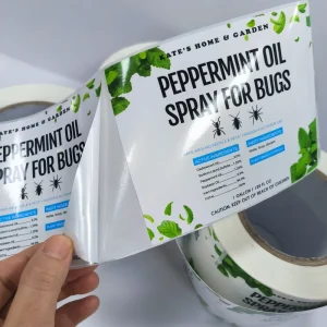 Low MOQ Self Adhesive Glossy Eco Friendly Waterproof Vinyl Adhesive Sticker Custom Bottle Packaging Labels