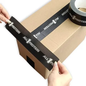 Low Moq Eco Friendly Biodegradabl Self Adhesive Paper Custom Packing Tape Black Custom Tape for Small Packages