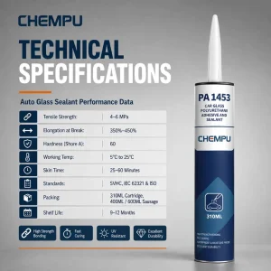 Low VOC Car Glass Glue Fast Curing Flexible Anti Aging PU Sealant For Bus Glass Sealing Reliable Car Glass Adhesive