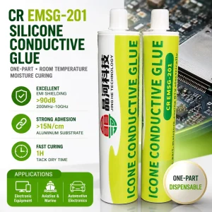 Low Volume Resistivity EMI Shielding Conductive Glue Moisture-Curing Silicone Adhesive for Automotive Electronics