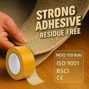 Mesh Cloth Double Sided Translucent Tape Double sided Glass Grid Fiber Tape With Yellow Release Paper Liner