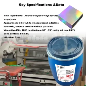 Milky White PET Aluminum-Plated Film Laminating Adhesive for Bonding PET OPP Films, Coated Paper and Cardboard, Packaging Use