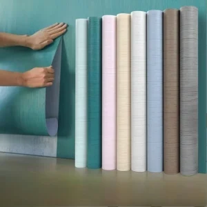 Modern Solid Color Geometric Brushed Cloth Peel Stick Wallpapers Waterproof for Bedroom Living Room TV Background Warm