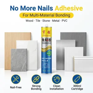 Moisture-Curing Construction Adhesive 300ml for Woodworking Wall Panels Skirting Boards and Decorative Trim