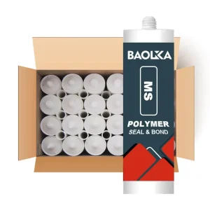 Ms Transparent, Black and White Waterproof Silicone Sealant, One-Component Water-Based Polymer Adhesive for Kitchen Cabinets and Woodworking