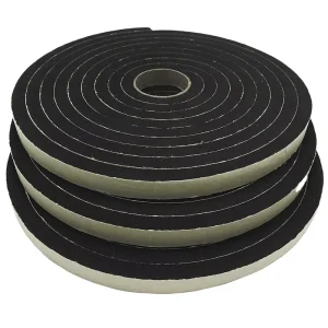 Neoprene Sponge Rubber Foam Tape (1/2in x 3/8in x 50ft) Self Adhesive Weather Stripping Insulation Roll