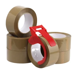 Noiseless BOPP Kraft Carton Sealing Tape with Acrylic Adhesive, Waterproof, for Moving and Shipping