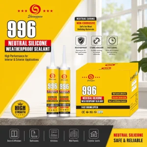 Non corrosive Neutral RTV Silicone Glue Anti aging Gap Caulk Clear White Grey Not for Curtain Wall & Sunroom Use
