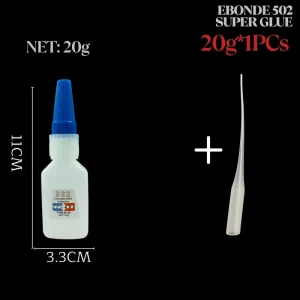 OEM-Supported 20 g Strong Adhesive 502 Super Glue Cyanoacrylate Adhesive, Fast-Drying, for Ceramic, Metal, Wood, Rubber, and Plastic