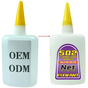 OEM ODM 502 Super Glue 50g Fast-Drying Cyanoacrylate Adhesive for Leather, Rubber, Wood and Metal, High-Strength Liquid Glue