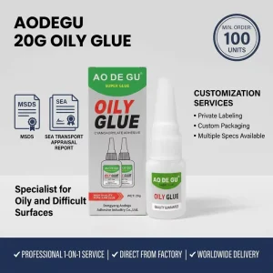 Oil-Based Cyanoacrylate Super Glue for Wood, Plastic and Metal