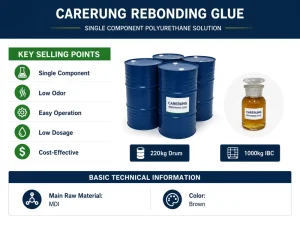 One Component Moisture Curing Polyurethane Liquid Adhesive Construction Packaging Foam Bonding Strong Flexible Hard Industrial