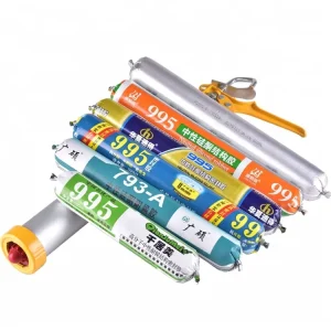 One-Component Silicone and Acrylic Sealant Adhesive for Construction and Woodworking, 600 ml Sausage