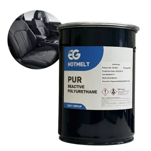 Polyurethane PUR Hot Melt Adhesive High Initial Bonding Strength 100 120C Operating Temperature for Textile Materials Car Seat