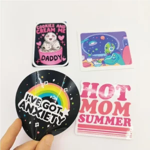 Printed Self Adhesive Die Cut Vinyl Durable Waterproof Glossy Custom Sticker OEM Labels for Company Logo