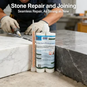 Professional 400ml Dual Cartridge Sintered Stone Adhesive Waterproof Porcelain Slab Bonding Glue