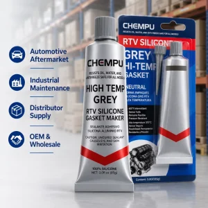 RTV Silicone Gasket Maker Bonding Heat Resistant Smooth Silicone Glue for Shower Rooms Neat RTV Silicone Gasket Sealant