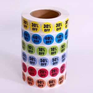 Ready to Ship Self-Adhesive Waterproof Paper Adhesive Stickers Black Text Colorful Discount Label With Factory Price