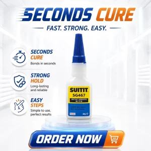 Industrial-Grade SG467 Cyanoacrylate Adhesive, Ultra-Low-Viscosity High-Strength Glue for Bonding Plastics, Rubber, and Metal