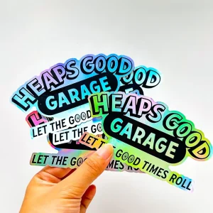 Scratch-Proof Cartoon Business Logo Custom Waterproof PVC Hologram Die-Cut Stickers