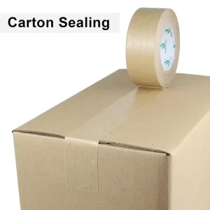 Self Adhesive Acrylic Eco Friendly Matte Surface Waterproof Heavy Duty Kraft Paper Packing Tape Carton Sealing Brown Custom Logo