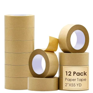 Self Adhesive Brown Kraft Craft Gummed Self Adhesive Banding Custom Waterproof Packing Paper Tape for Carton Shipping Sealing