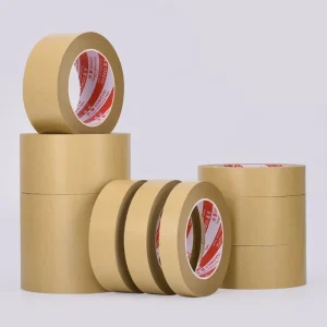 Self Adhesive Kraft Paper Tape Dry Gum Packing Tape For Carton Sealing Strong Adhesion Eco Friendly Kraft Paper Tape