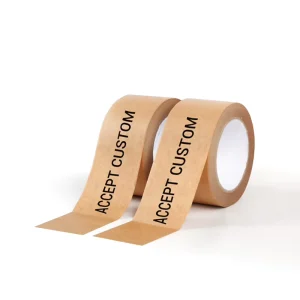 Self Adhesive Kraft Paper Tape Eco Friendly Brown Packing Tape Hand Tearable Writable for Carton Sealing
