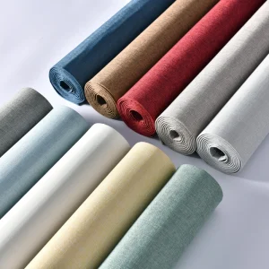 Self-Adhesive Linen-Texture Wallpaper Roll, Fabric Wall Covering, Easy Install