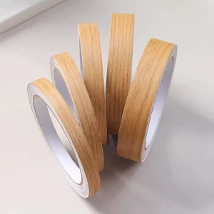 Self-Adhesive Rubber Wood-Grain PVC Edge-Banding Tape, Flexible Waterproof Furniture Edge Protection