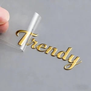 Self-Adhesive Waterproof Customizable Size & Shape Watermark Reverse Glass Label Sticker