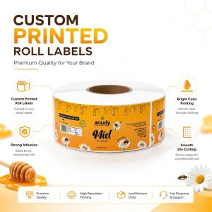 Self Adhesive Waterproof Matte Vinyl Die Cut Custom Packaging Labels and Stickers Roll