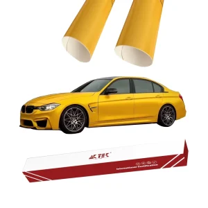 Self-Healing Matte Yellow Car Vinyl Wrap, PVC PET