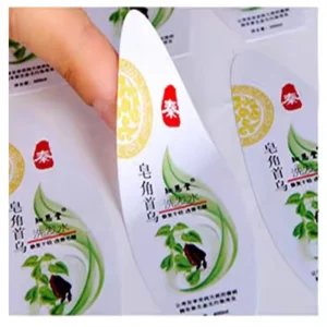 Self-adhesive Red Gold Labels Hexagon Shape Synthetic Paper CMYK Printing Customizable Flat Roll Industrial Shipping Craft Use