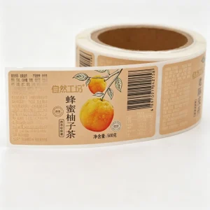 Self adhesive Sticker Labels with Private Logos foodgrade Snack Packaging Labels suitable for Dry Fruits Nuts Jars and Bottles