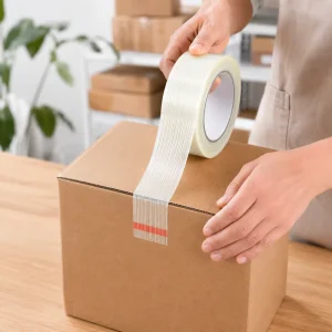 Single Sided Filament Reinforced Adhesive Packaging Tape for Carton Sealing Palletizing and Export Shipping