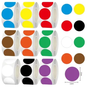 Solid Color Dot Roll Labels Waterproof Vinyl Stickers for Industrial Labeling and Product Coding