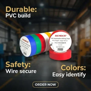 Source Factory ROHS Compliant Self Adhesive PVC Wire Harness Tape High Temperature Resistant Low VOC Vinyl Electrical Insulation