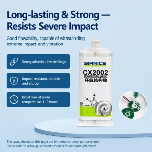 Structural Adhesive Two Component Epoxy Transparent Shore D80 Fast Fixture Electronics CX2002