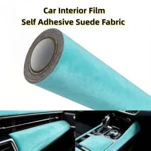 Suede Fabric Car Interior Film Self-Adhesive Suede Wrap for Dashboard, Door Panel and Headliner Decoration