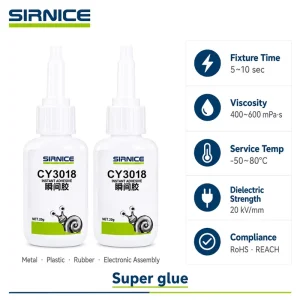 Super Glue 20g Cyanoacrylate Adhesive Medium Viscosity 400~600 mPa s Industrial Electronics CY3018