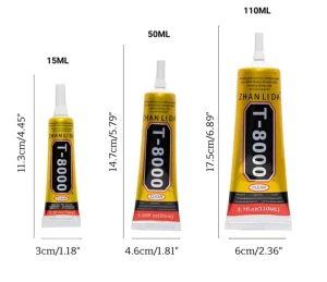 T8000 Clear Contact Adhesive 15ml for Phone Screen Bonding and Glass Repair
