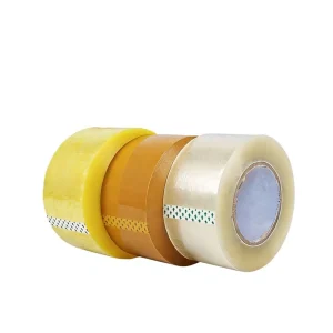 Transparent Hot Melt Double Sided BOPP Film Tape Large Roll for Carton Sealing Yellow 52 Microns Thickness Express Packaging