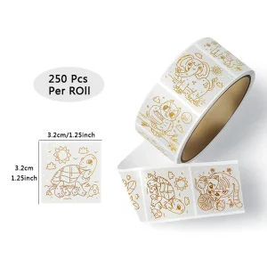 Transparent Hot Stamping Owl, Bee, and Cat Decorative Sealing Stickers